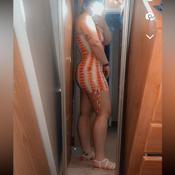 Red and White Mini Dress - Picture 3 of 3